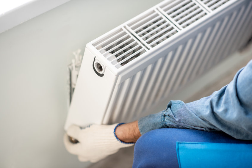 A heater being serviced in Little Rock.