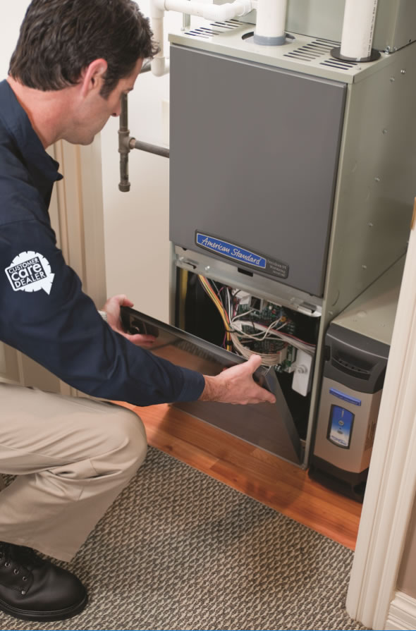 a man working on air conditioner repair in little rock